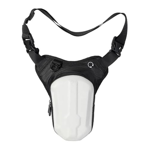 Motorradtasche Motorrad-Bein-Seitentasche, Motorrad-Hüft-Gürteltasche, Multifunktionale Handy-Geldbörse Für Reiten, Radfahren (Color : White) von VINCTV