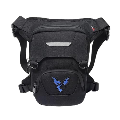 Motorradtasche Motorrad Drop Taille Bein Tasche Oberschenkel Gürtel Hüfte Bum Motorrad Taktische Reise Einstellbare Männer Geldbörse Fanny Pack Taschen (Color : Blue) von VINCTV