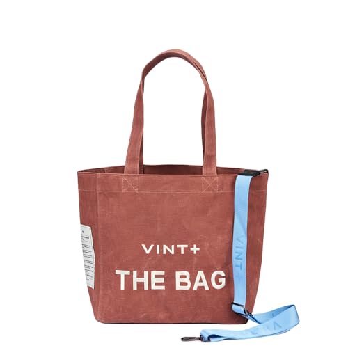 VINT+ Canvas Bag Damen Handtasche – Moderne Schultertasche mit wählbarem Tragegurt – Casual Shopper Tasche ideal für Arbeit, Uni, Schule & Reise | Wasserabweisend, 100% Baumwolle | Big, Terracotta von VINT