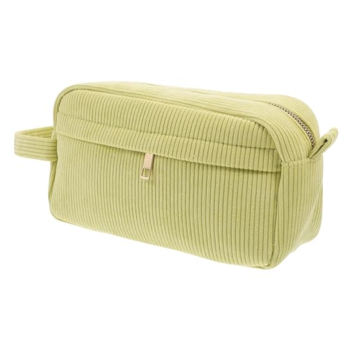 VINTORKY Kosmetiktasche aus Cord mit Reißverschluss Geräumiger Make Up Organizer für Reisen Camping und Mehr Stilvolle Handtasche für Grün Komfortabel VINTORKY Kosmetiktasche aus Cord mit Reißverschluss Geräumiger Make Up Organizer für Reisen Camping und Mehr Stilvolle Handtasche für Grün Komfortabel von VINTORKY