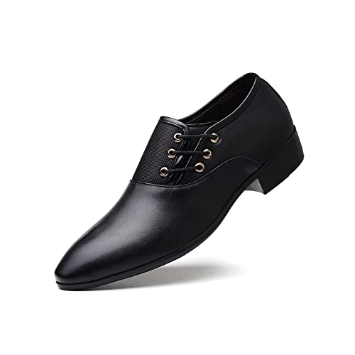 VIPAVA Herren-Schnürhalbschuhe Mannschuhe Oxford Schuhe for Männer Formale Lederschuhe Männer Kleid Schuhe Männer Büro Business Schuhe (Color : Black, Size : 38) von VIPAVA