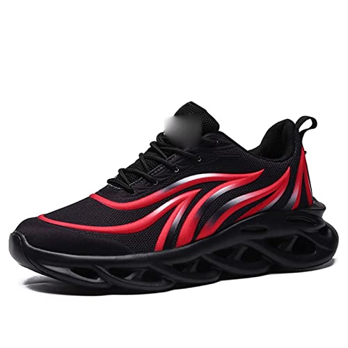 VIPAVA Herren-Sneaker Men's Sports Shoes Comfortable Running Shoes Outdoor Men's Sports Shoes Training Shoes. (Color : Black-Red, Size : 45 EU) von VIPAVA