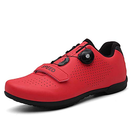 VIPBQO Herren Fahrradschuhe Atmungsaktive Schuhe Fahrradschuhe Radsportschuhe Schuhe Gr.37-47 (41,rot) von VIPBQO