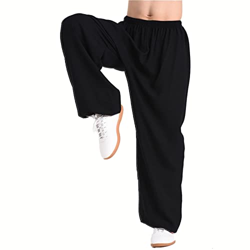 VIRACIN Tai Chi Hose für Herren und Damen, Kampfsporthose, Kung-Fu-Hose, Yoga-Laterne, Jogginghose, Schwarz, S von VIRACIN