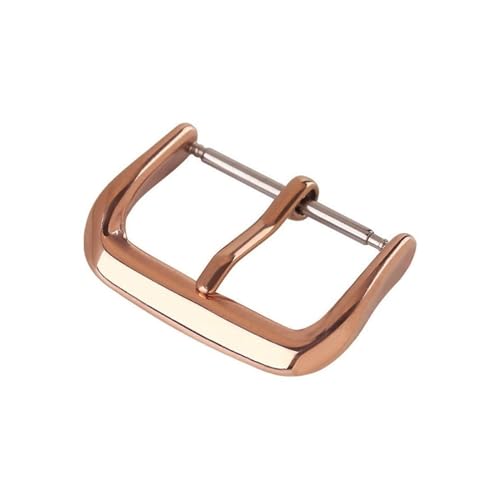 VISIYUBL 316L Edelstahl Uhr Pin Schnallen 10/12/14/16/18/20mm/22mm Metall Armband Knopf Leder Uhr Band Straps Verschluss Zubehör(Color:Rose Gold,Size:12mm) von VISIYUBL