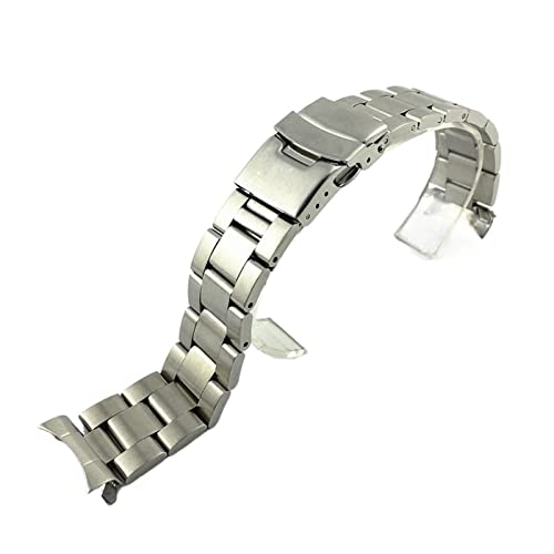 VISIYUBL Edelstahl -Uhrenband 20mm 22 mm Gurt Armband Fit for gekrümmte Ende Uhrengurt Doppelverriegelungs -Schnalle -Austausch Handgelenkriemen (Color : Type C, Size : 20mm) von VISIYUBL