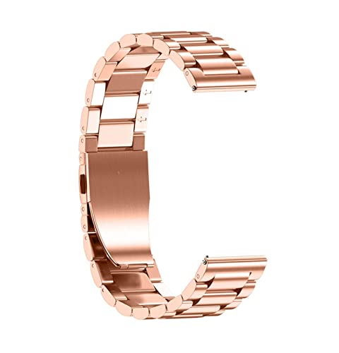 VISIYUBL Edelstahlbandgurt fit for Samsung Fit for Galaxy Watch 42 mm 46 mm Armband Metal Watch Band 18mm 20 mm 22 mm golden schwarz (Color : Rose gold, Size : 22mm) von VISIYUBL