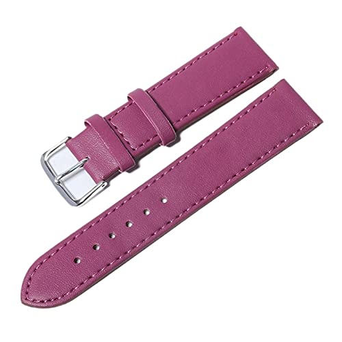 VISIYUBL Einfaches Gewebe Pu Lederbandwachenband 1 2mm, 14 mm, 16 mm, 18 mm, 20 mm Sehen Sie sich Band Candy Colors Clock -Gurte for Uhren an (Color : Purple, Size : 22mm) von VISIYUBL