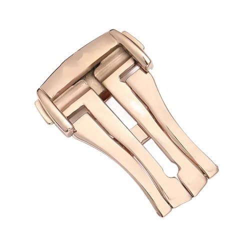 VISIYUBL Faltschließe passend for Omega, Edelstahl-Schnalle, Leder/Gummiband, Metall-Faltschließe, 16 mm, 18 mm, 20 mm, Zubehör, Werkzeuge(Color:Rose Gold,Size:16MM_NO LOGO) von VISIYUBL