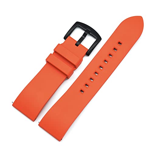 VISIYUBL Fluor-Gummi-Uhr-Riemen 20mm 22mm 24mm Sport-Armband Schnellrelease-Bar-Uhr- for jede Marke-Uhren-Bands (Color : Orange(Black), Size : 20mm) von VISIYUBL