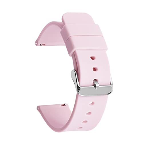 VISIYUBL Gummi -Uhren -Gurtband -Water -of -Watchband 14 16 18 mm 20mm 22 mm 24 mm Gurt Schwarz Schnalle Fit for Samsung Fit for Huawei Sport Watch (Color : Pink 01, Size : 18mm) von VISIYUBL