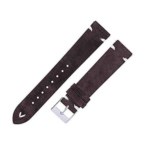 VISIYUBL Leder Uhren-Bands handgefertigt for Männer Frauen 18mm 20mm Multicolor-Leder-Armbänder for Samsung Galaxy-Uhr 42mm (Color : Dark brown, Size : 18mm) von VISIYUBL