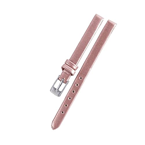 VISIYUBL Leder Uhrenbänder 8 mm for Frauen Uhren Uhr Accessoires dünne Uhrengurtband mit Stecknadelschnalle (Color : Apricot, Size : 8mm) von VISIYUBL