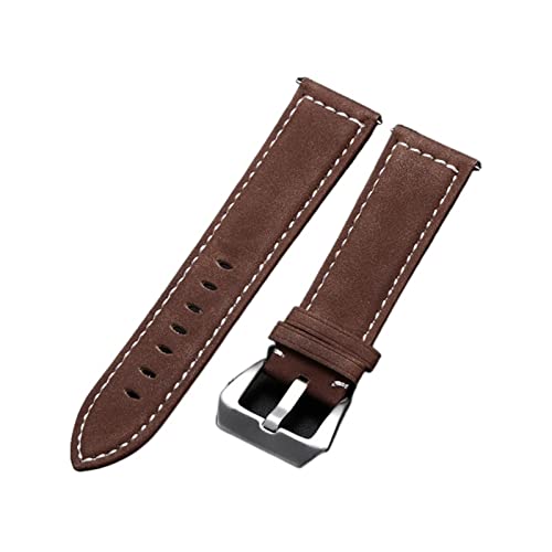 VISIYUBL Leder Uhrenbandarmband schwarz blau brauner Vintage Matte Watchgurt for Frauen Männer 18mm 20 mm 22 mm 24mm Handgelenk Band (Color : Red brown, Size : 24mm) von VISIYUBL