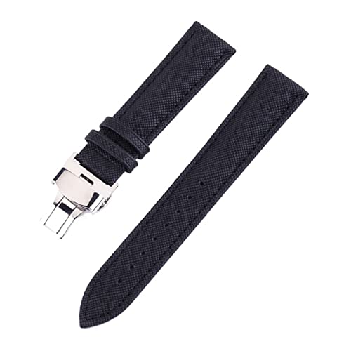 VISIYUBL Leder Watchband Männer Frauen Uhr Band 24mm 22 mm 20 mm 18mm 16mm 14mm 14mm 12 mm Uhr Uhrengurt Gürtband Bänder Armband (Color : Black, Size : 24mm) von VISIYUBL