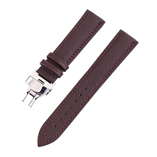 VISIYUBL Leder Watchband Männer Frauen Uhr Band 24mm 22 mm 20 mm 18mm 16mm 14mm 14mm 12 mm Uhr Uhrengurt Gürtband Bänder Armband (Color : Brown, Size : 20mm) von VISIYUBL