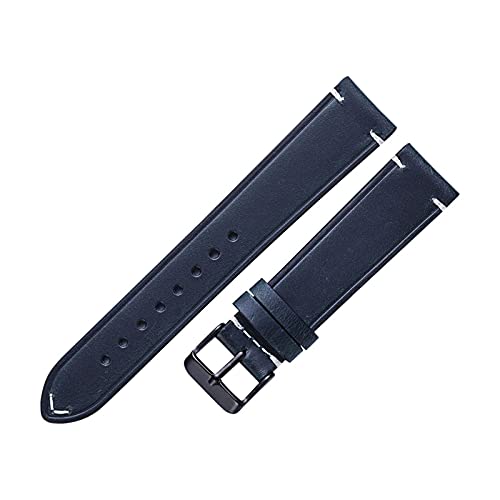 VISIYUBL Ölwachs Lederband 18mm 20mm 22mm Frauen Männer Weiche Band Blau-Grün Fit for Zahnrad S2 Armbanduhr Zubehör (Color : Blue, Size : 18mm) von VISIYUBL