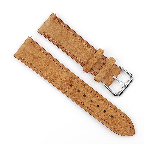 VISIYUBL Retro Leder Watchstrap Armband 18mm 20mm 22mm 24mm Handgemachte Nähte Schnellversion for Watch-Zubehör (Color : Tan, Size : 24mm) von VISIYUBL