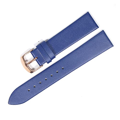 VISIYUBL Schauen Sie Bandleder 18 mm 20 mm 22 mm dünnem glattem Wachriemengürtel geeignet for geeignet for Dw Uhren Galaxy Watch Gear S3 (Color : Blue rose gold, Size : 20mm) von VISIYUBL