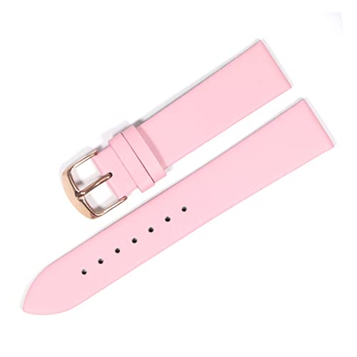 VISIYUBL Schauen Sie Bandleder 18 mm 20 mm 22 mm dünnem glattem Wachriemengürtel geeignet for geeignet for Dw Uhren Galaxy Watch Gear S3 (Color : Pink rose gold, Size : 18mm) von VISIYUBL