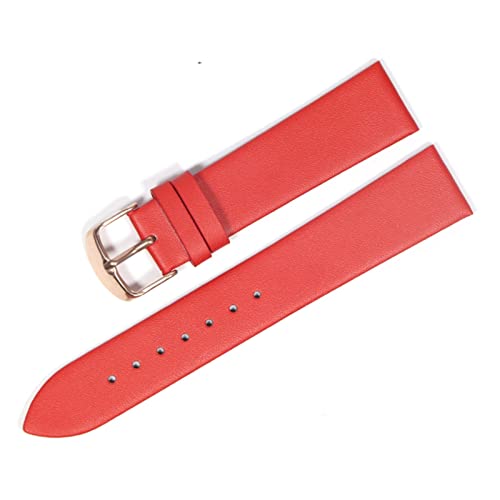 VISIYUBL Schauen Sie Bandleder 18 mm 20 mm 22 mm dünnem glattem Wachriemengürtel geeignet for geeignet for Dw Uhren Galaxy Watch Gear S3 (Color : Red rose gold, Size : 20mm) von VISIYUBL