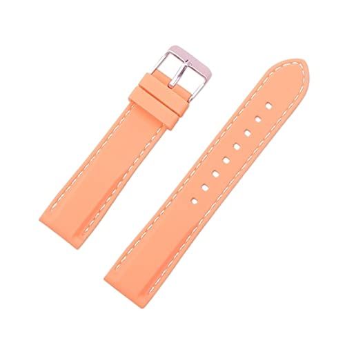 VISIYUBL Silikon Gummi -Sport -Uhr -Band Universal Watchband -Armband Armband 16 mm 18 mm 20 mm 22 mm 24 mm for Männer Frauen (Color : Orange, Size : 20mm) von VISIYUBL