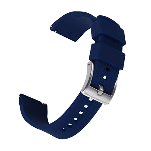 VISIYUBL Silikon Smart Watch-Bands 22mm Quick Release Gummi Watch Strap Wasserdichte Armband Armbande Männer Frauen Watch Zubehör (Color : NAVY BLUE, Size : 20mm) von VISIYUBL