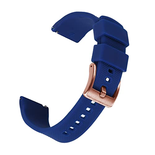 VISIYUBL Silikon Smart Watch-Bands 22mm Quick Release Gummi Watch Strap Wasserdichte Armband Armbande Männer Frauen Watch Zubehör (Color : NAVY BLUE 3, Size : 22MM) von VISIYUBL