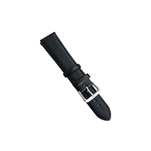 VISIYUBL Uhr Ledergurt Uhren Band 8mm 10 mm 12 mm 14 mm 16 mm 18 mm 20 mm 22 mm 24 mm for Frauen Männer Uhrenbänder schwarze braune Uhrengürtel (Color : Black, Size : 18mm) von VISIYUBL