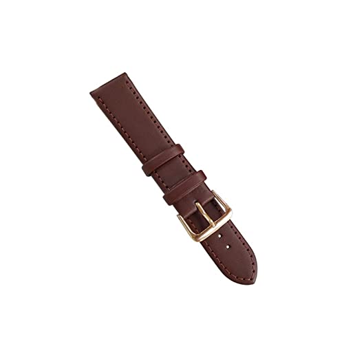 VISIYUBL Uhr Ledergurt Uhren Band 8mm 10 mm 12 mm 14 mm 16 mm 18 mm 20 mm 22 mm 24 mm for Frauen Männer Uhrenbänder schwarze braune Uhrengürtel (Color : Brown, Size : 24mm) von VISIYUBL