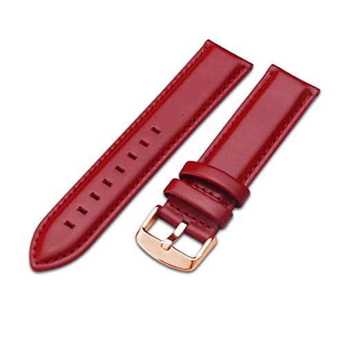 VISIYUBL Uhrenarmbanduhr Band braun Rose Goldverschluss Uhrenband 16mm 17mm 18mm 20mm Uhr Uhr Strap Fit for DW. Fit for Daniel Fit for Wellington (Color : Rose-Red, Size : 13mm) von VISIYUBL