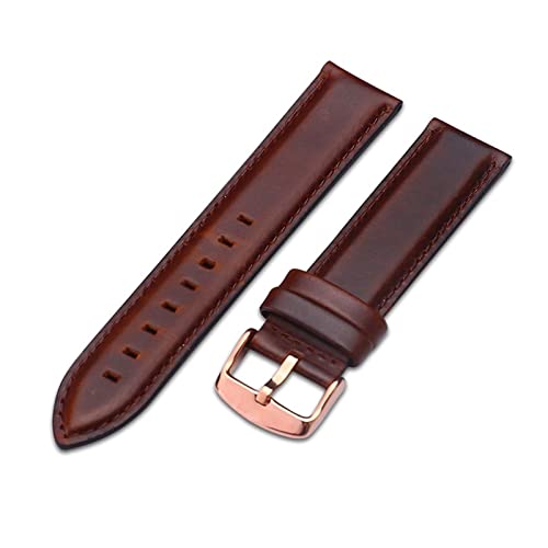 VISIYUBL Uhrenriemen Braun mit Roségold Uhrenband 14mm 18mm 20mm Fit DW. Fit for Daniel Fit for Wellington Watch-Band (Color : Rose-Brown, Size : 17mm) von VISIYUBL