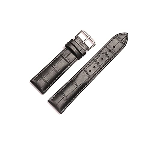 VISIYUBL Universal Ersatz Lederarmband Leder Armband for Männer Frauen 12mm 14mm 16mm 18mm 19mm 20mm 21mm 22mm Uhr Uhr Band (Color : Black, Size : 14mm) von VISIYUBL