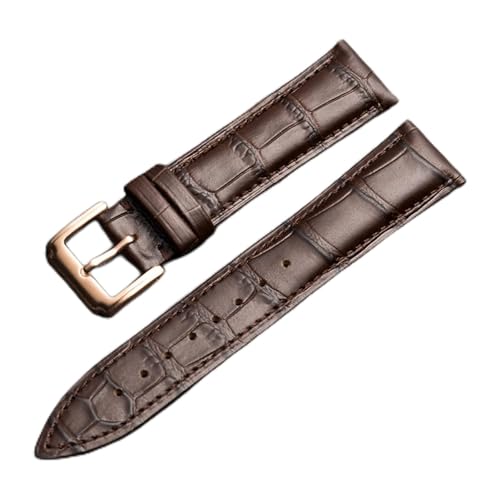 VISIYUBL Universal Ersatzschicht Lederarmband Leder Armband for Männer Frauen 10mm-24mm Uhrenarmband (Color : Brown-RG buckle, Size : 10mm) von VISIYUBL