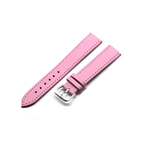 VISIYUBL Vintage Uhrenarmband Lederarmband Edelstahl Schnallenverschluss Uhrenzubehör 16mm 18mm 20mm 22mm 24mm (Color : Pink, Size : 22mm) von VISIYUBL