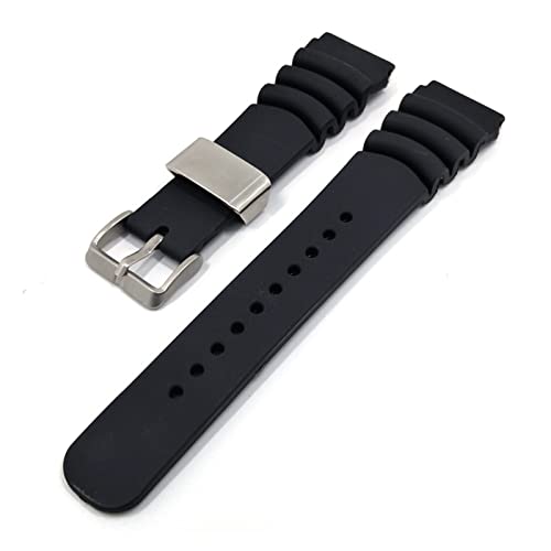 VISIYUBL Wassergeister Gummi Uhrband 22mm 24mm Sport Wasserdichte Ersatzarmband Harzband Zubehör for Seiko (Color : 22mm) von VISIYUBL