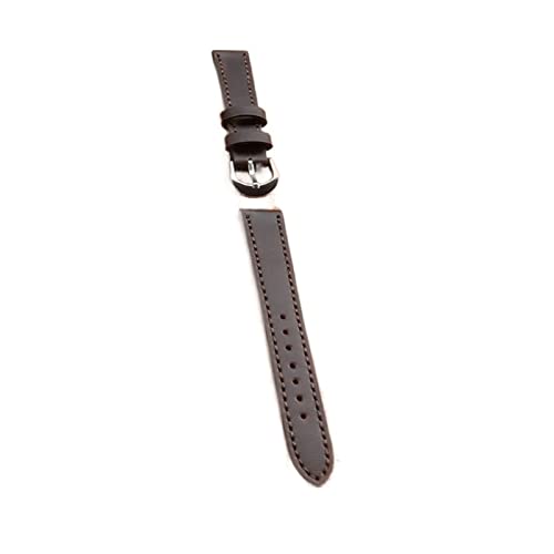 VISIYUBL Watch Band Lederriemen Watchbänder 14mm 16mm Uhr Accessoires Frauen Männer braune Schwarze Belt Band (Color : Dark Brown, Size : 14mm) von VISIYUBL