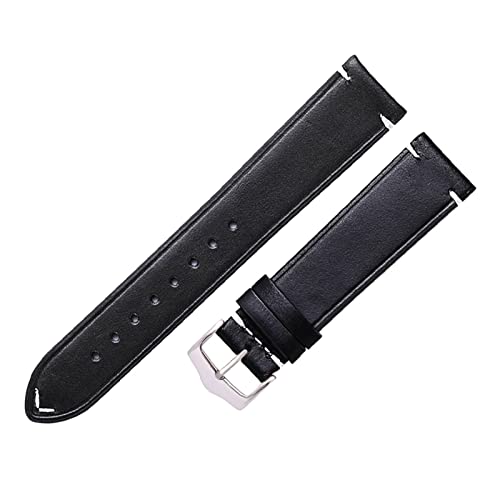 VISIYUBL Weiche frauen uhr ledergurte for huawei uhr gt2 18mm 20mm 22mm leder uhr bands dünn (Color : Black, Size : 18mm) von VISIYUBL