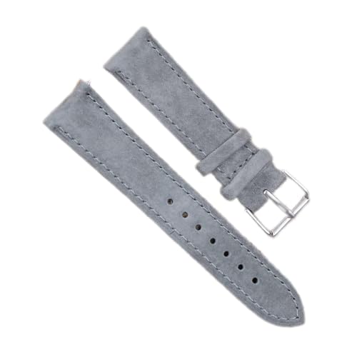 VISIYUBL Wildleder-Armband-Armband 18mm 19mm 20mm 22mm 24mm handgefertigte Stitching Watchstrap Schnellversion for Männer Frauen Watch Ersatz (Color : Gary, Size : 22mm) von VISIYUBL