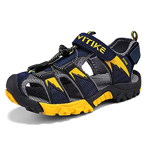 VITIKE Kinder Sandalen Jungen Mädchen Outdoor Sportsandalen Atmungsaktiv Jungen Trekkingsandalen,Marine,29 EU von VITIKE