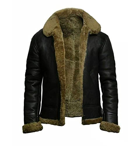 VIVICOLOR Herren Vintage Ledermantel Herren Pelz gefüttert Winter Kunstlederjacke mit Pelzkragen Größe XS S M L XL 2XL 3XL VIVICOLOR Herren Vintage Ledermantel Herren Pelz gefüttert Winter Kunstlederjacke mit Pelzkragen Größe XS S M L XL 2XL 3XL von VIVICOLOR