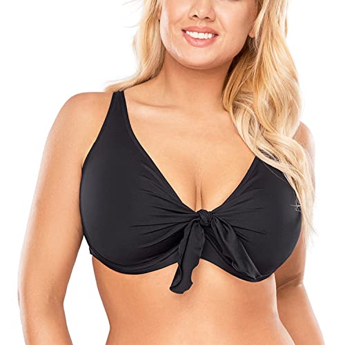 VIVISENCE Bikini BH Dame Bademode Bikinioberteil Musterlos Setteil EU 3202, Schwarz,75F von VIVISENCE