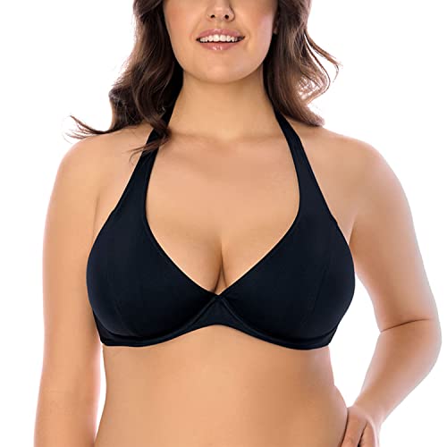 VIVISENCE Bikini BH Dame Bademode Soft Musterlos 3215, Schwarz,85C von VIVISENCE