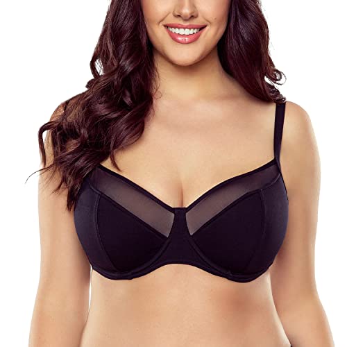 VIVISENCE Dame Bikini-BH Halbgepolstert Sommer Bademode Strandmode 3227, Schwarz,75G von VIVISENCE