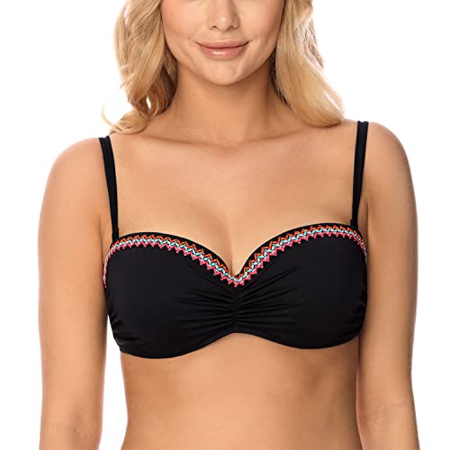 VIVISENCE Dame Bikini BH Push-Up Klassisch Bügel Schalen Träger 3223, Schwarz,85E von VIVISENCE