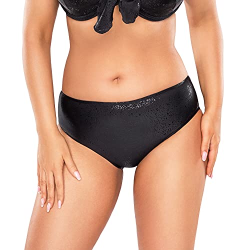 VIVISENCE Dame Bikini-Unterteil Bademode Musterlos Settil EU 3005, Schwarz Glänzend,44 von VIVISENCE