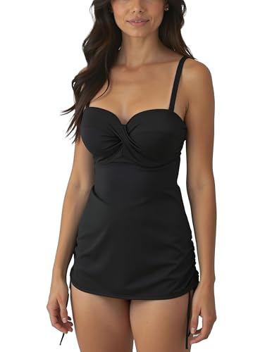 VIVISENCE Tankini Oberteil Mit Bügel Gepolstert Verstellbare Träger Mini Länge Raffung Schnürung, Schwarz,85D VIVISENCE Tankini Oberteil Mit Bügel Gepolstert Verstellbare Träger Mini Länge Raffung Schnürung, Schwarz,85D von VIVISENCE