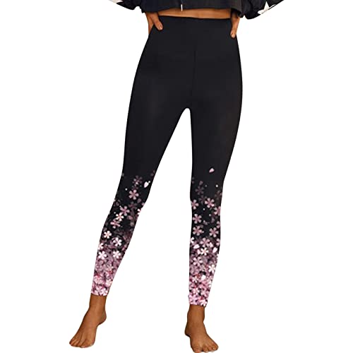 VJGOAL Kompressionshose Damen Leggings Damen High Waist Hose Slim Fit Lässig Übergroße Leggings Für Frauen High Waist Elastisch Schlank Damen Bedruckte Hose Glanz Bequeme Und Vielseitig (Pink, XXL) von VJGOAL