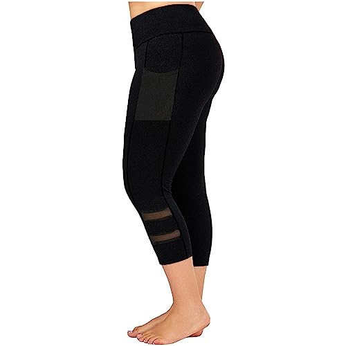 VJGOAL The Deal Kurze Hose Damen Sportleggins Damen Lang Mit Tasche Gym Shorts Damen Lang Yogah Hose Damen Selbstkultivierung Harness Damen Leder Deals of The Day Lightning Deals Schwarz 5XL von VJGOAL