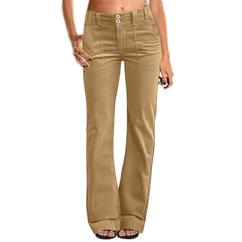 VLOYSR Damen Weites Bein Kleid Schlaghose für Frauen Doppelknopf Mid Waist Cordhose Frühling Jeans Trendy VLOYSR Damen Weites Bein Kleid Schlaghose für Frauen Doppelknopf Mid Waist Cordhose Frühling Jeans Trendy von VLOYSR